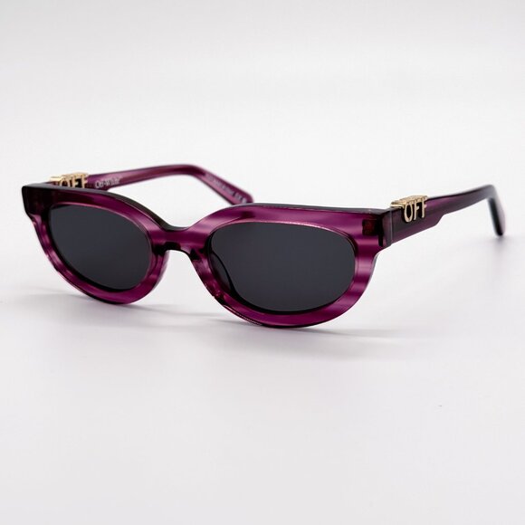 NEW OFF-WHITE OERI13D SPARKS 3707 SUNGLASSES WOMEN PURPLE ROUND - Picture 1 of 9